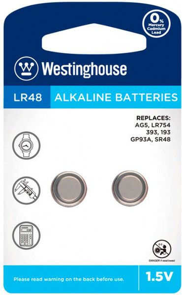 Батарейка Westinghouse Alkaline таблетка LR48 (за 1 шт) LR48-BP2(AG5-BP2) фото