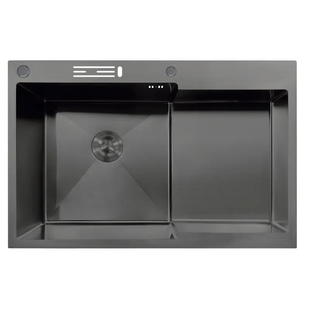 Мийка MIXXUS MH7849L-HK NANO-BLACK (3.0/0.9) з нержавіючої сталі "глибоке крило", з підставкою по MX1936 фото