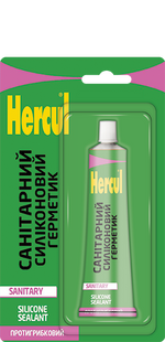 Герметик силіконовий HERCUL санітарний 50 мл білий HS110 фото