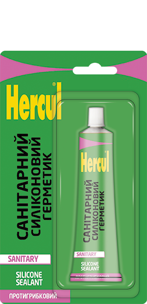 Герметик силіконовий HERCUL санітарний 50 мл білий HS110 фото