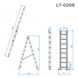 Драбина з алюмінію, 2-секційна універсальна розкладна, 2*8 сход., 3,69 м INTERTOOL LT-0208 LT-0208 фото 3