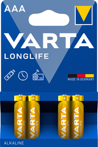 Батарейка VARTA LongLife AAA alkaline (блістр 4шт) 4103101414 фото