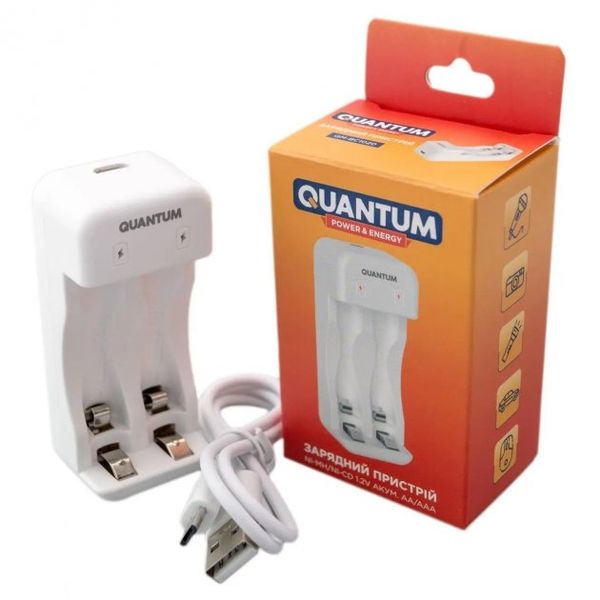 Зарядний пристрій Quantum QM-BC1020 для Ni-Mh/Ni-CD 1.2V акум. AA/AAA 2-slot (USB) 988513 фото