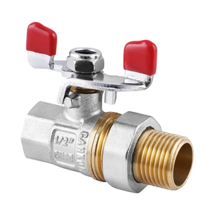 Кран із американкою 1/2" червоний СК (ART 400) (SK0024) SK0024 фото