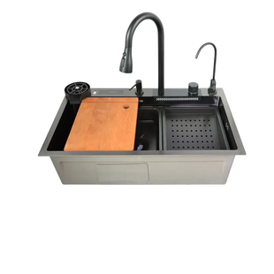 Мийка багатофункціональна Zerix ZH7546-SET-06 DECOR NANO-BLACK із вбудованим змішувачем (ZX5681) ZX5681 фото