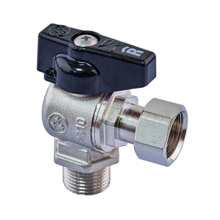 Кран кульовий Н/Г Roho R116-050B -1/2"х1/2" ВЗ, ручка "метелик" чорна (RO0236) RO0236 фото