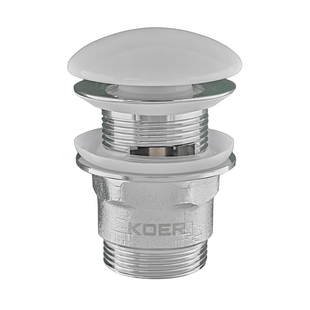 Донний клапан для умивальника з переливом Koer PW-03-11 1 1/4'' (кнопка) (KR3397) KR3397 фото