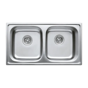 Мийка кухонна Haiba 78x43 Double (decor) (HB0567) HB0567 фото