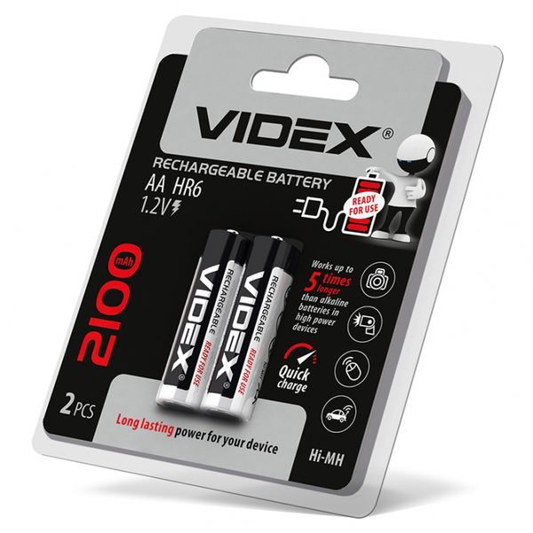 Акумулятор Videx HR6-2100mAh 2DB 1.2V АА (за 2 шт) 23340 фото