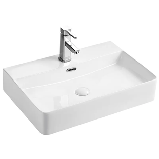 Умивальник накладний керамічний Mixxus Premium Quadro-0202 з переливом 600x420x120mm (MP6479) MP6479 фото
