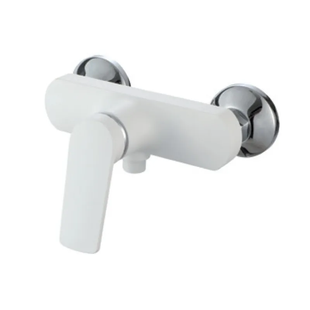 Змішувач для душової кабіни Plamix Lucas-003 SET White зі шлангом, лійкою та кронштейном (PM0711) PM0711 фото