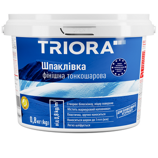 Шпаклівка TRIORA вологостійка акрилова 0.8кг 02128 фото