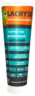 Герметик акриловий Lacrysil санітарний 150мл білий 05990 фото