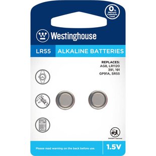 Батарейка Westinghouse Alkaline таблетка LR55 (за 1 шт) LR55-BP2(AG8-BP2) фото