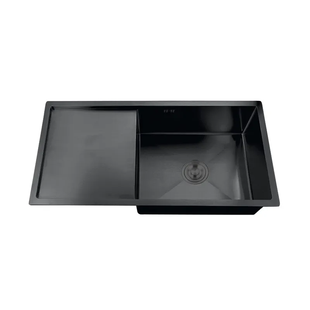 Мийка Zerix ZH7844B-215 (3.0/1.0) PVD-Black із сушаркою для посуду (ZM5565) ZM5565 фото