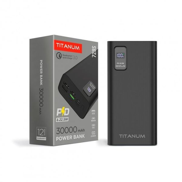 Повербанк Power bank TITANUM TPB-728S 22.5w QC+PD 30000mAh 27364 фото