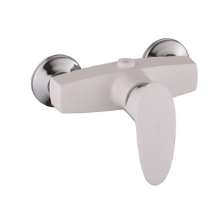 Змішувач для душової кабіни Plamix Cezar-003 SET White (зі шлангом, лійкою та кронштейном) (PM0665) PM0665 фото
