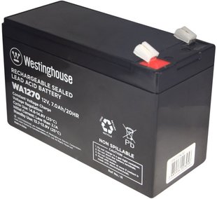 Акумуляторна батарея 12V 7Ah Westinghouse Terminal F2 (WA1270N-F2) 988260 фото