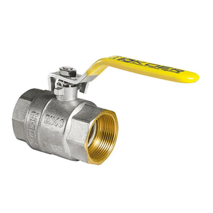 Кран кульовий KOER KR.214.G - 1 1/4" FF ГГВ YELLOW, ручка "важіль" жовта (KR0115) KR0115 фото