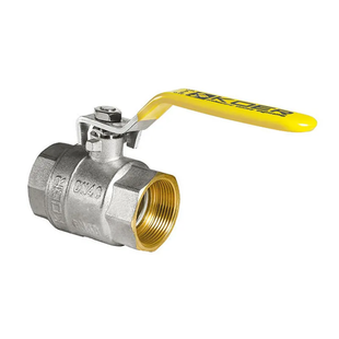 Кран кульовий KOER KR.214.G - 3/4" FF ГГВ YELLOW, ручка "важіль" жовта (KR0113) KR0113 фото