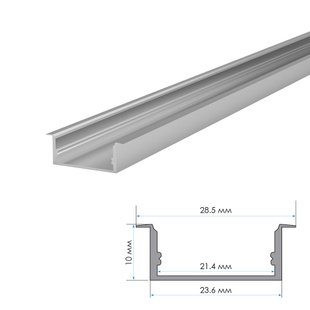 Профіль алюмінієвий ПФ-26 "вбудований" для LED стрічки 2м 1017978 фото