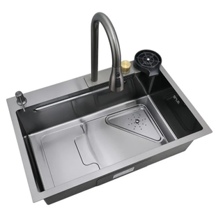 Мийка Mixxus Premium MH7246-SET-01 Nano-Black із вбудованим змішувачем (MX1696) MX1696 фото