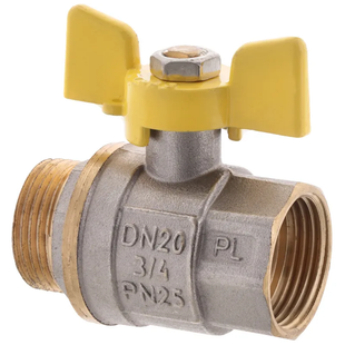 Кран кульовий FERRO PL 3/4" ГШБ газ art. 607 (латунна куля) (FE0561) FE0561 фото
