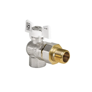Кран із американкою 1/2" (Koer KR.228.W) кутовий білий (KR0099) KR0099 фото
