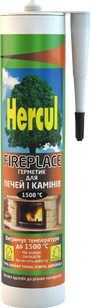 Герметик для печей і камінів Hercul Fireplace термо 1500"С 280мл чорн HFP15 фото