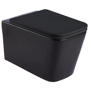 Підвісний унітаз Mixxus Premium Quadro-0302-R Black 530x360x365mm, система змиву RIMLESS (MP6455) MP6455 фото