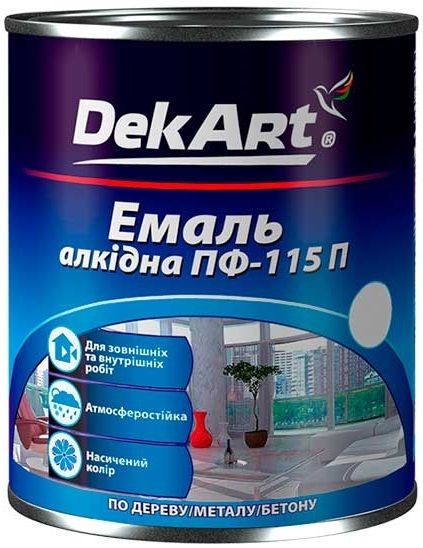 Емаль алкідна ПФ-115 бежева 0.9 кг DekArt 01160 фото