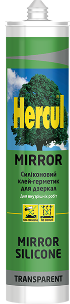 Герметик-клей нейтральний силіконовий для дзеркал HERCUL MIRROR 280мл прозорий HS084 фото